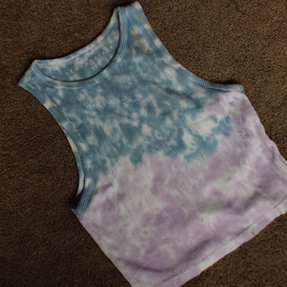 Aeropostale Tie-Dye Tank Top - Blue and Purple
